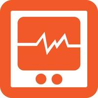 ícone de fundo redondo de glifo de monitor ecg vetor