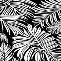 folhas exóticas sem costura padrão em preto e branco. fundo decorativo elegante vetor abstrato. folhas de palmeira tropical, padrão floral de vetor sem costura de folha de selva. papel de parede estilo tropical grunge.