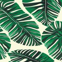 ilustração vetorial de selva com padrão de folhas tropicais. estampa de verão na moda. padrão sem emenda exótico. folhas tropicais turquesas e verdes. papel de parede exótico da selva. vetor