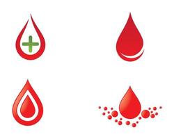 conjunto de design de logotipo de gota de sangue vetor