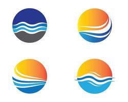 conjunto de logotipos de ondas circulares de água vetor