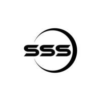 design de logotipo de carta sss com fundo branco no ilustrador. logotipo vetorial, desenhos de caligrafia para logotipo, pôster, convite, etc. vetor