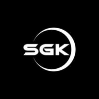 design de logotipo de carta sgk no ilustrador. logotipo vetorial, desenhos de caligrafia para logotipo, pôster, convite, etc. vetor