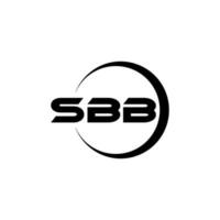 design de logotipo de carta sbb com fundo branco no ilustrador. logotipo vetorial, desenhos de caligrafia para logotipo, pôster, convite, etc. vetor