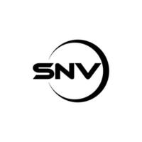 design de logotipo de carta snv no ilustrador. logotipo vetorial, desenhos de caligrafia para logotipo, pôster, convite, etc. vetor