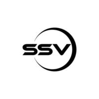design de logotipo de carta ssv com fundo branco no ilustrador. logotipo vetorial, desenhos de caligrafia para logotipo, pôster, convite, etc. vetor