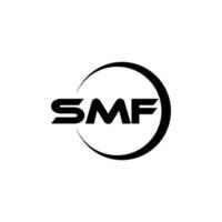 design de logotipo de carta smf no ilustrador. logotipo vetorial, desenhos de caligrafia para logotipo, pôster, convite, etc. vetor