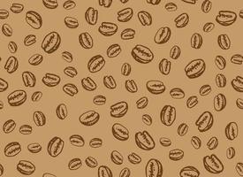 grãos de café estilo desenhado à mão. ilustração vetorial. vetor