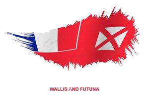 bandeira de wallis e futuna em estilo grunge com efeito acenando. vetor