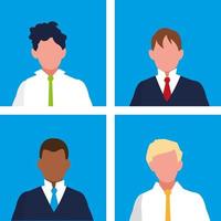 conjunto de personagens de avatar elegantes de empresários vetor