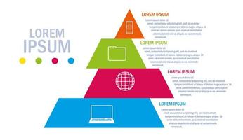 pirâmide com infográfico e ícones de negócios vetor