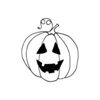 mão de abóbora de halloween desenhada em estilo doodle. decoração de férias vetor