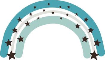 arco-íris com estrelas e lua em estilo escandinavo infantil isolado em um fundo branco. perfeito para crianças, cartazes, estampas, cartões postais, tecido. vetor