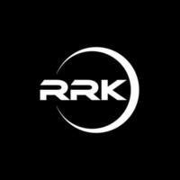 design de logotipo de carta rrk na ilustração. logotipo vetorial, desenhos de caligrafia para logotipo, pôster, convite, etc. vetor