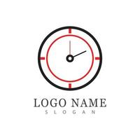 vetor de logotipo de ícone de tempo em design plano