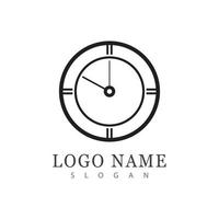 vetor de logotipo de ícone de tempo em design plano