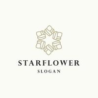 ilustração em vetor modelo de design de ícone de logotipo de flor estrela