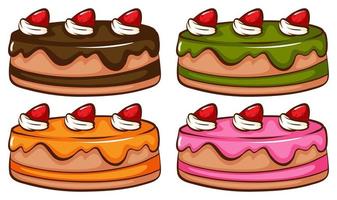 um esboço colorido simples dos bolos vetor