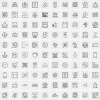 100 ícones de negócios sólidos para web e material impresso vetor
