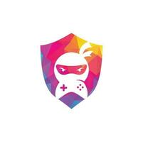 design do logotipo do jogo ninja. Vetores de estoque de imagens de logotipo de jogos ninja. ícone de design de logotipo do gamepad ninja