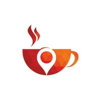 design de logotipo de ponto de café. design de modelo de logotipo de localização de café. vetor