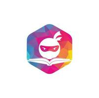 modelo de design de logotipo de livro ninja. livro ícone de vetor de logotipo ninja