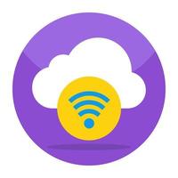 ícone de design editável da nuvem wifi vetor