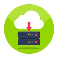 ícone de design moderno de download do servidor em nuvem vetor
