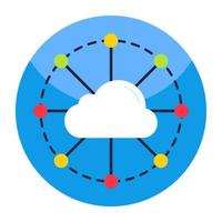 ícone de design perfeito de rede em nuvem vetor
