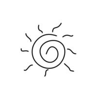 ícone de sol desenhado à mão, ícone de doodle simples vetor