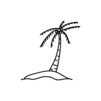 ícone de palma desenhado à mão, ícone de doodle simples vetor