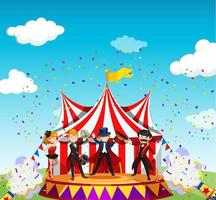 circo com cena temática de carnaval vetor