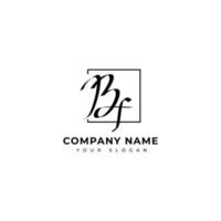 design de vetor de logotipo de assinatura inicial bf