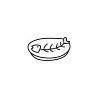 ícone de peixe desenhado à mão, ícone de doodle simples vetor