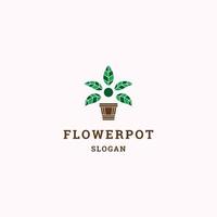 ilustração em vetor modelo de design de ícone de logotipo de vaso de flores