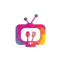 vetor de design de modelo de logotipo de canal de comida. inspiração de modelo de design de logotipo de tv de canal de cozinheiro