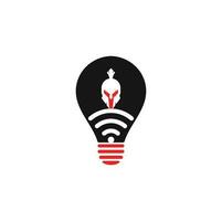 logotipo de conceito de forma de gps wifi espartano. combinação de logotipo espartano e wifi. capacete e símbolo ou ícone de sinal vetor