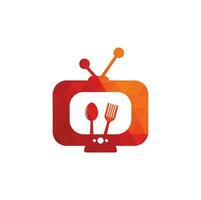 vetor de design de modelo de logotipo de canal de comida. inspiração de modelo de design de logotipo de tv de canal de cozinheiro