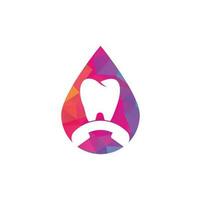 chame o modelo de design de logotipo de conceito de forma de gota dental. ícone de design de logotipo de chamada odontológica vetor