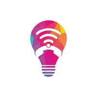 chame o modelo de vetor de design de logotipo de conceito de forma de lâmpada wifi. ícone de design de logotipo de telefone e wifi