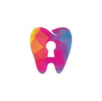 modelo de design de logotipo de fechadura dental. vetor