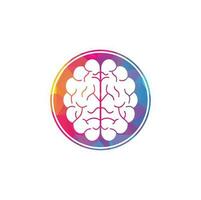 design de logotipo de conceito de forma de escudo cerebral. ícone do logotipo do cérebro do pensamento do poder do brainstorm vetor