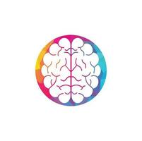 design de logotipo de conceito de forma de escudo cerebral. ícone do logotipo do cérebro do pensamento do poder do brainstorm vetor