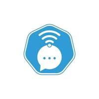 chat sinal de vetor de design de logotipo wifi. ícone de design de logotipo de bate-papo wifi