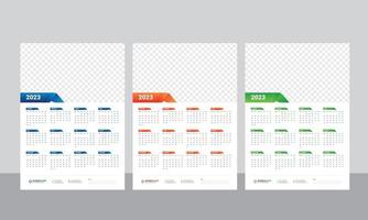 calendário de parede 2023 - calendário de uma página - calendário de uma página - calendário de 12 meses vetor