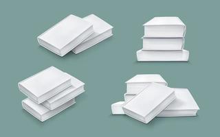 modelo de pilha de papel em branco livro de capa branca vetor