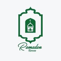 cartão ramadan kareem com lua, lanterna, ilustração de cartaz. ilustração vetorial. fundo muçulmano. simples e elegante vetor