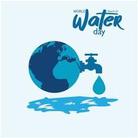 vetor feliz dia mundial da água. ilustração com design simples e elegante
