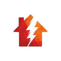design de logotipo de trovão em casa. elemento de design de logotipo de energia de energia da casa. vetor
