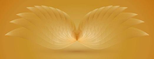 ilustração em vetor de asas douradas.